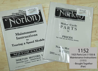1925 Norton Spares List and Maintenance Instructions Combined